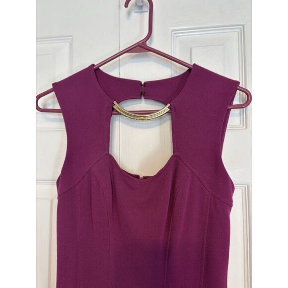 Cache Womens Purple Sleeveless Sheath Dress Key Whole Size 0 90s - Picture 2 of 9